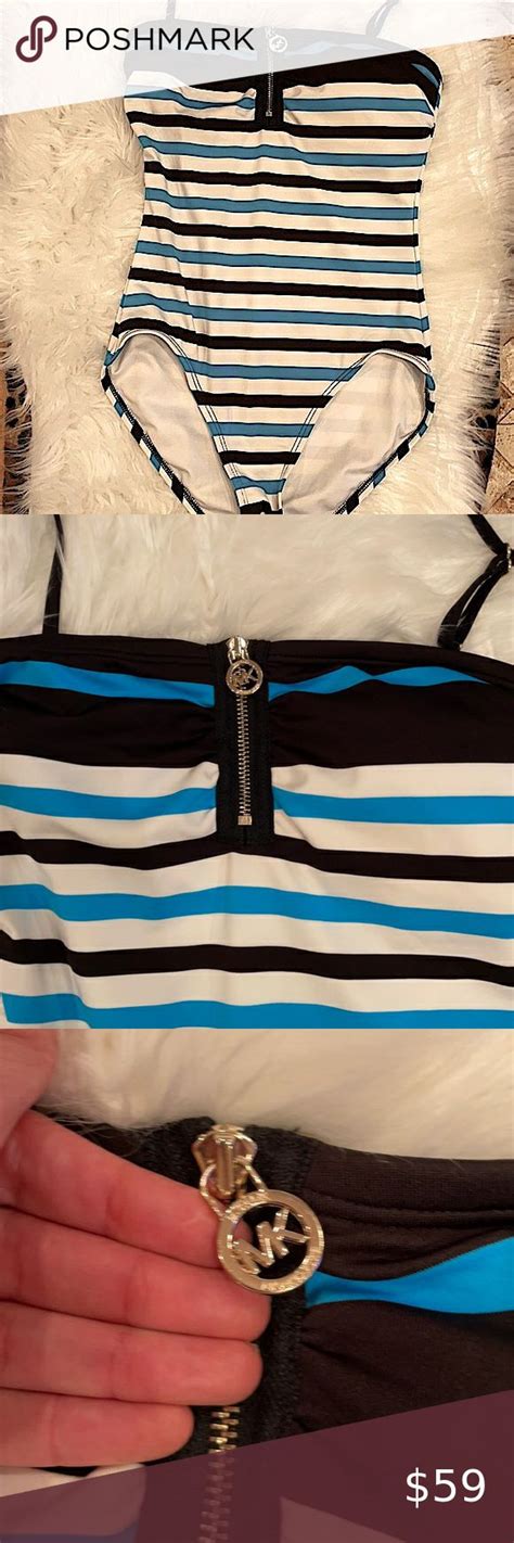 Michael Michael Kors Striped One Piece Bikini Swimsuit Shops One