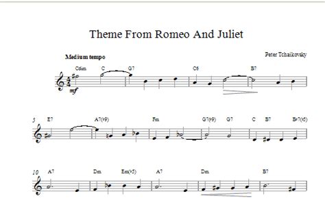 Pyotr Il Yich Tchaikovsky Romeo And Juliet Sheet Music Pdf Chords