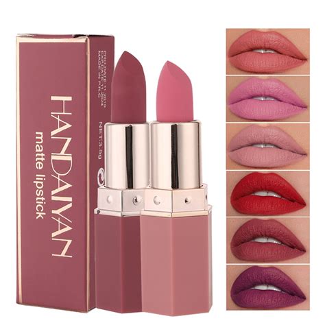 Baton Nude Matte Lipsticks Cores Prova D Gua Duradouro N O Desbotante Sexy Red Pink Velvet