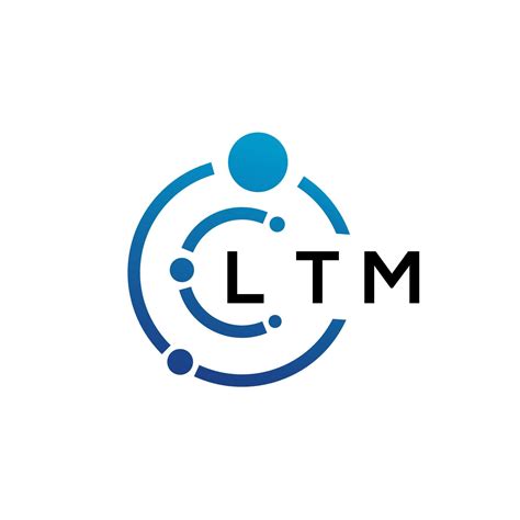 diseno de logotipo de tecnologia de letras ltm sobre fondo blanco ltm