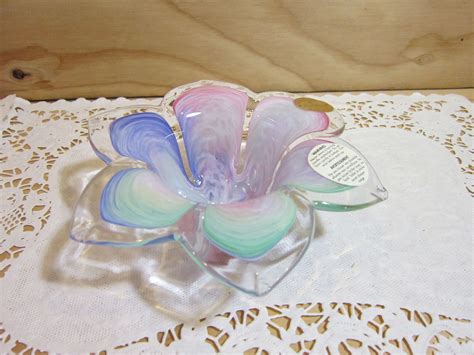 Murano Glassware Flower Votive Candle Holder Made in Italy | Etsy