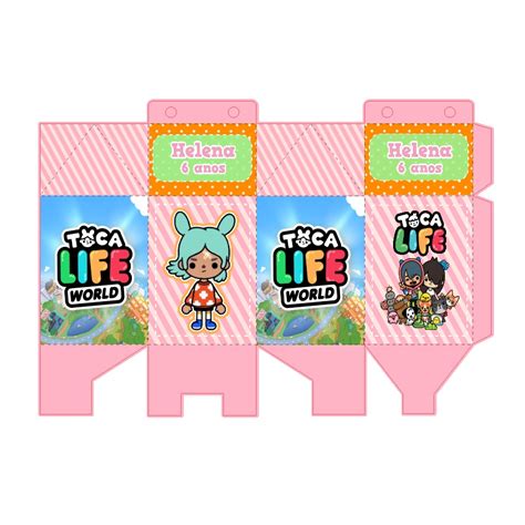 Caixa Milk Toca Life World Rosa Personalizadas Desmontadas Sem