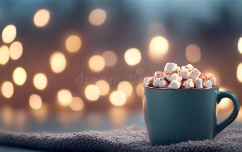 Cozy Cup Hot Cocoa Marshmallows Set Against Soft Stock Photos Free Royalty Free Stock Photos