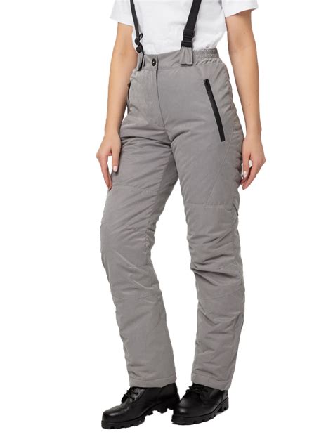 Штаны мембранные зимние женские горнолыжные KATRAN Верона (Taslan, серые)