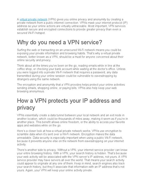 Why Do You Need A Vpn Service Virtual Private Network Pdf Virtual Private Network