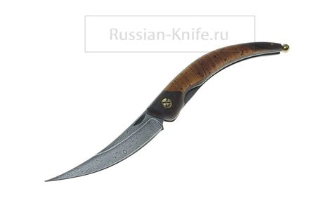 Нож складной Волна (дамасская сталь), береста - ножи складные, дамаск ...