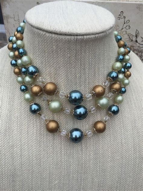 Vintage Multistrand Beaded Necklace Japan By Theglassfeathernest