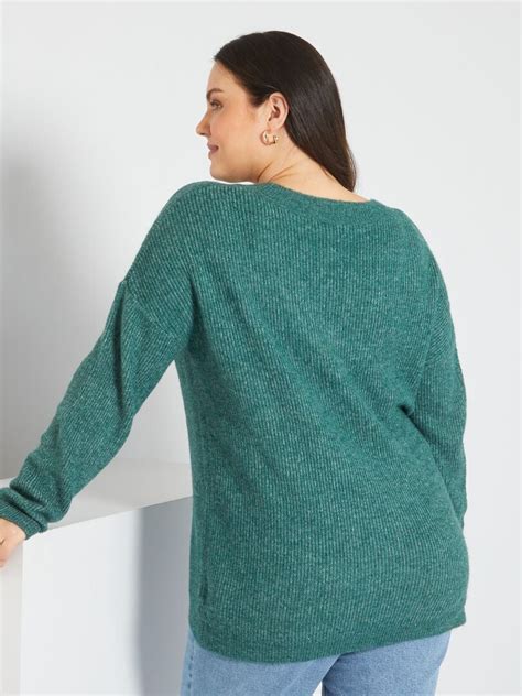 Pull Uni En Maille Vert Sapin Kiabi 20 00