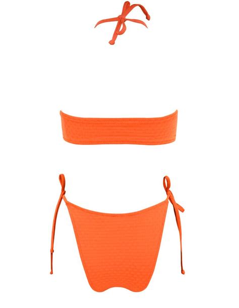 Orange Bricks Reverse Triangle Bikini Emma Swimwear