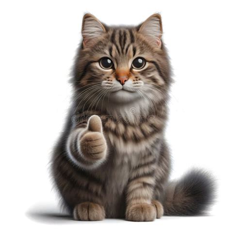 Cat Thumbs Up Gesture Paw Approachable Positive Welcoming Encouragement