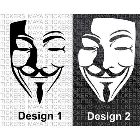 Guy Fawkes Anonymous V For Vendetta Mask Decal Stickers Set Of 2