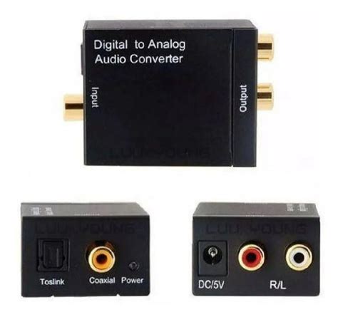 Conversor Audio Optico Digital Fibra Coaxial Rca Anal Gico Madeiramadeira