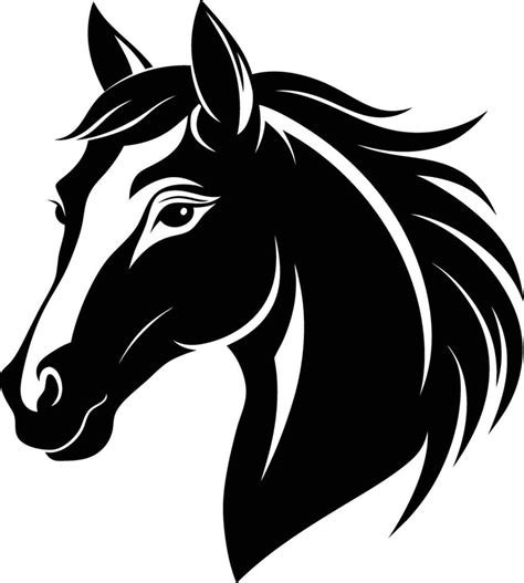 Black horse head silhouette on white background 46541676 Vector Art at ...