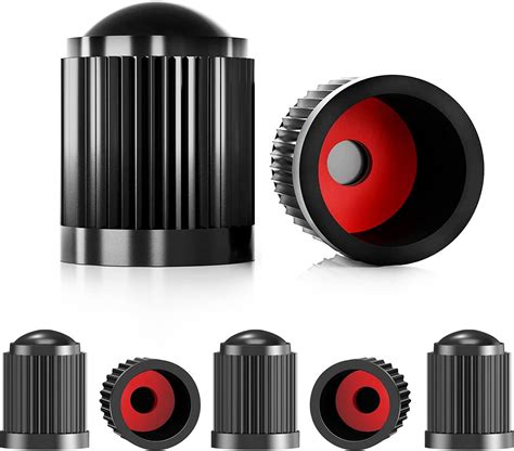 Tzaonen Tire Valve Stem Caps Black Pcs Pack Anodized Aluminum Tire