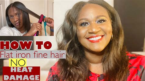 How To Flat Iron Fine Natural Hair No Heat Damage Youtube