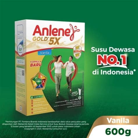 Jual Anlene Gold 5X Susu Bubuk Dewasa Vanila Dan Coklat 600 Gr Tulang