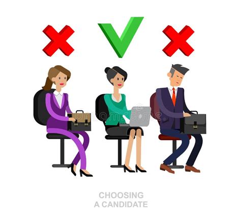 Hiring Process Concept With Candidate Selection Stock Vector