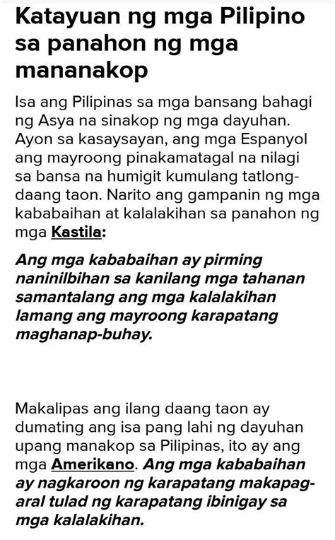 Gampanin Ng Babae At Lalaki Sa Panahon Ng Espanyol Tahanan Pangarap