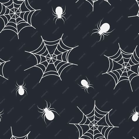 Premium Vector Spiders And Cobwebs Silhouette Seamless Pattern