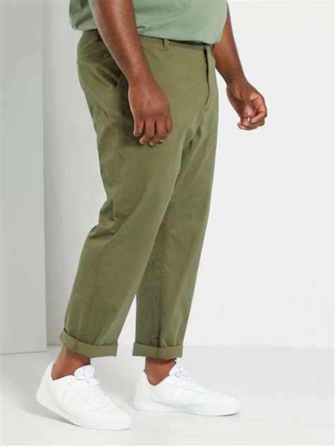 Straight Fit Chino Broek L Kaki Kiabi