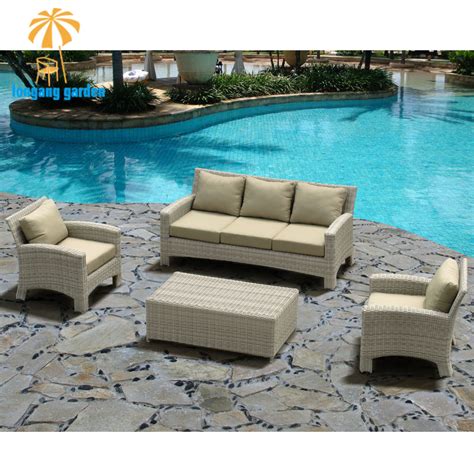 All Weather Garden Furniture Set Outdoor Half Round Rattan Sofa Sets