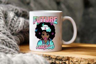 Future Nurse Black Nurse Afro Woman Png Graphic By Wood Design