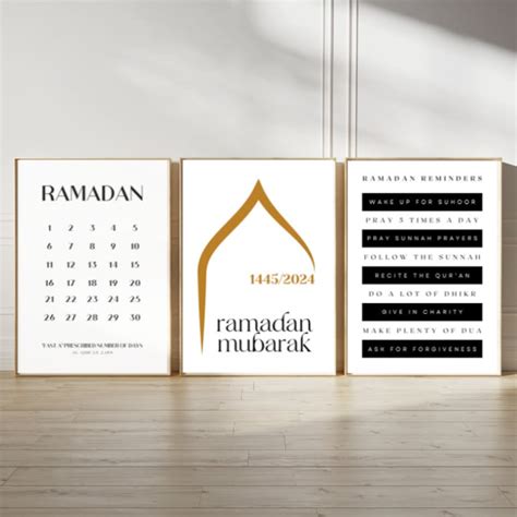 Islamic Wall Art Ramadan Bundle Set Ramadan Mubarak Ramadan Calendar