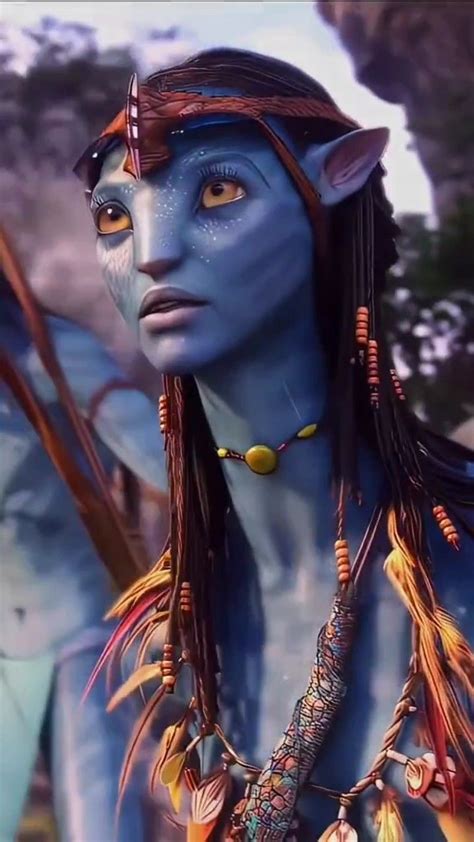 An Avatar With Blue Skin And Long Hair