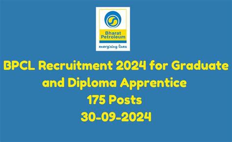 Bpcl Recruitment For Graduate And Diploma Apprentice Posts