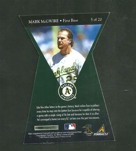 Pinnacle Baseball Card No Of Mark Mcgwire Oakland Athletics