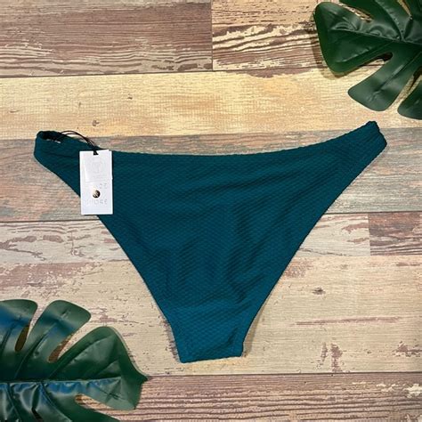 Shade Shore Swim Low Coverage Cheeky Dark Teal Textured Bikini