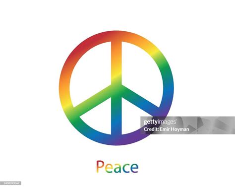 peace symbol  rainbow colors    symbol  peace flat style