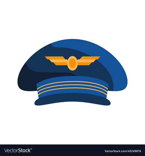 Captain airplane pilot hat Royalty Free Vector Image