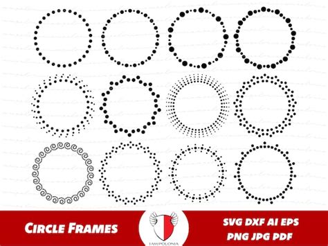 Dotted Circle Frame Svg Dotted Frame Clipart Dotted Border Etsy