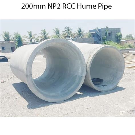 1200mm Concrete 200mm NP2 RCC Hume Pipe For Construction Size 2 5