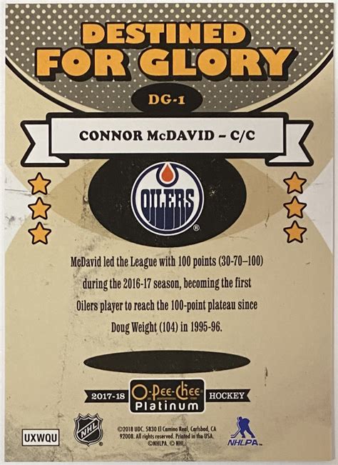 Connor McDavid 2017 18 O Pee Chee Platinum Hockey Edmonton Oilers