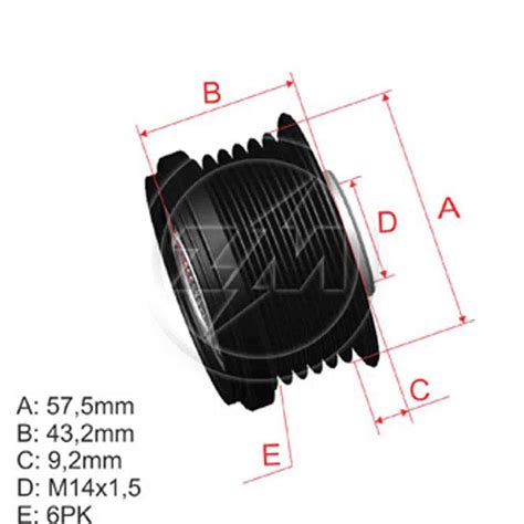 Polia Do Alternador Roda Livre Jaguar Jeep Toyota Chrysler ZM 9600509