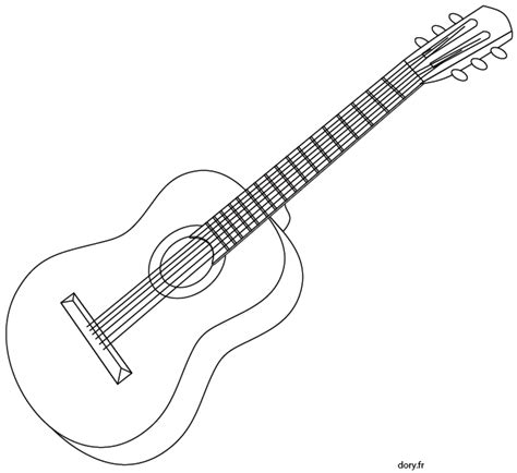 Dessin à Imprimer Une Guitare Acoustique Guitare Acoustique Guitare