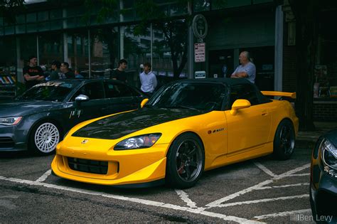 Yellow Honda S2000 With Carbon Fiber Hood BenLevy