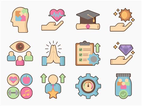 85 Self Improvement Icon Set Flat Icons