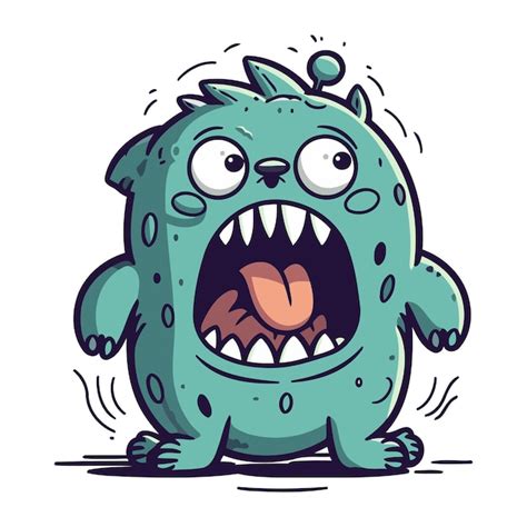 Premium Vector Funny Cartoon Monster Vector Illustration Of A Monster