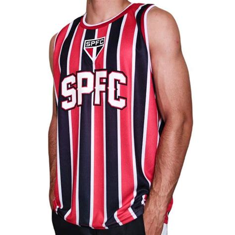 Camisa S O Paulo Regata Basquete Spfc Listrada Masculino Spr