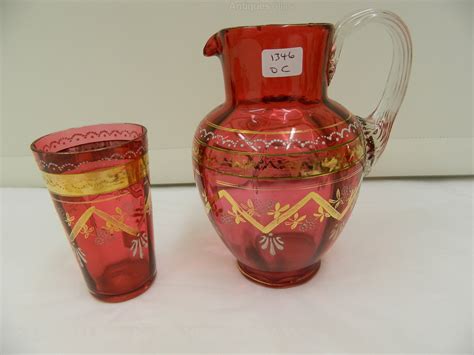 Antiques Atlas 19 Th Century Cranberry Glass Jug And Tumbler