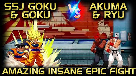 Ssj Goku Goku Vs Ryu Akuma High Level Amazong Insane Epic Fight