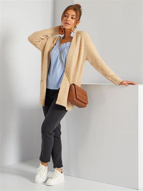 Gilet En Maille Fine Beige Kiabi