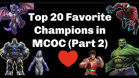 Top 20 Favorite Champions In Mcoc Part 2 June 2021 Marvel Contest Of Champions Youtube