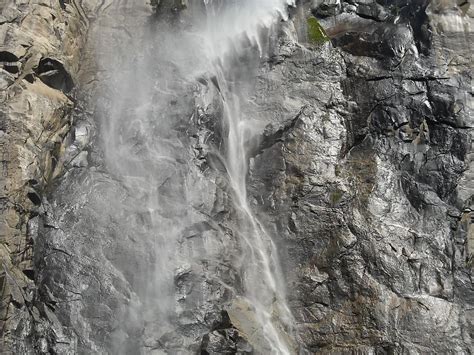 Agua Cascada Roca Textura Rocoso Bridalveil Falls Yosemite