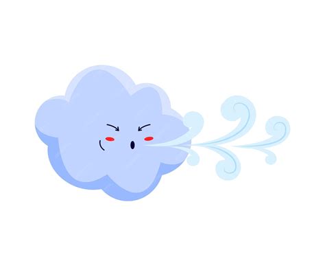 cloud face blowing wind drawing
