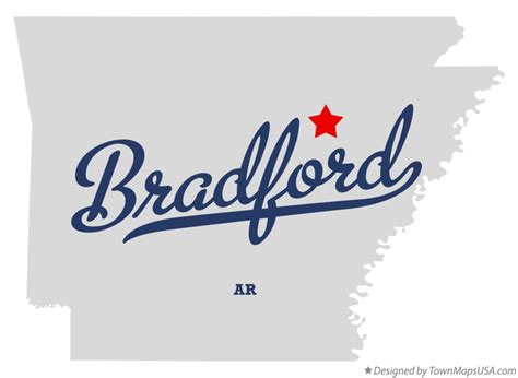 Map of Bradford, AR, Arkansas