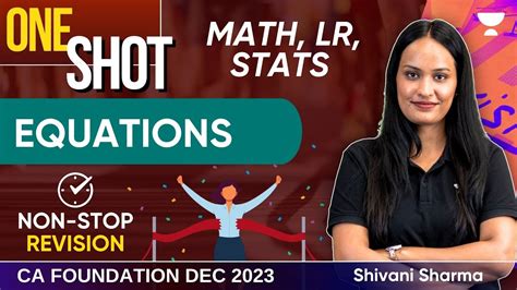 Equations One Shot Marathon Math LR Stats CA Foundation Dec 23